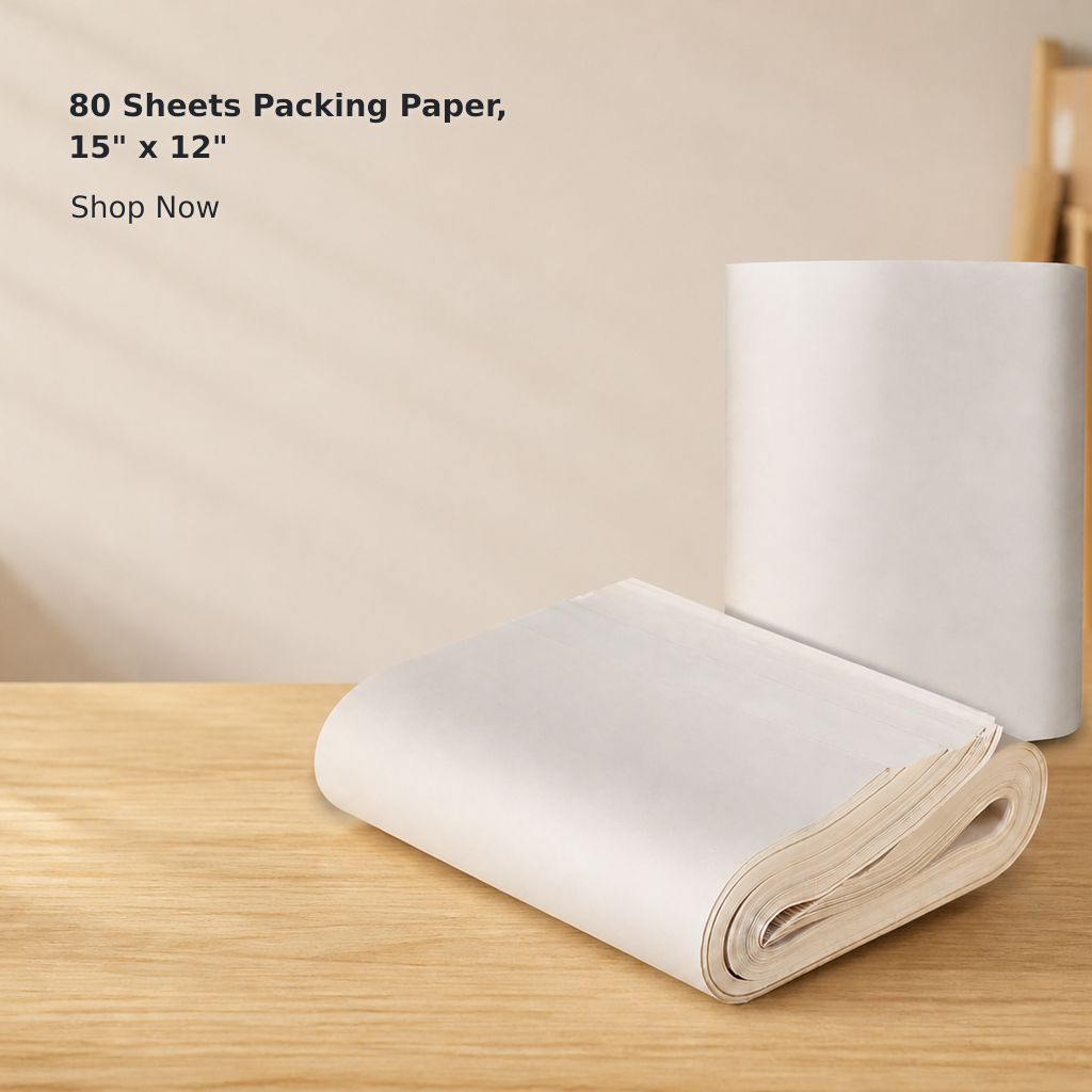 80-Sheet Newsprint Packing Paper – 38.1 × 30.48 cm